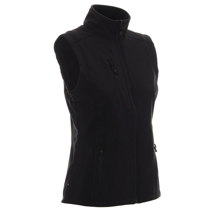 Ženski promotivni softshell prsluk Ladies Walker, crne boje, za tisak loga | Poslovni pokloni