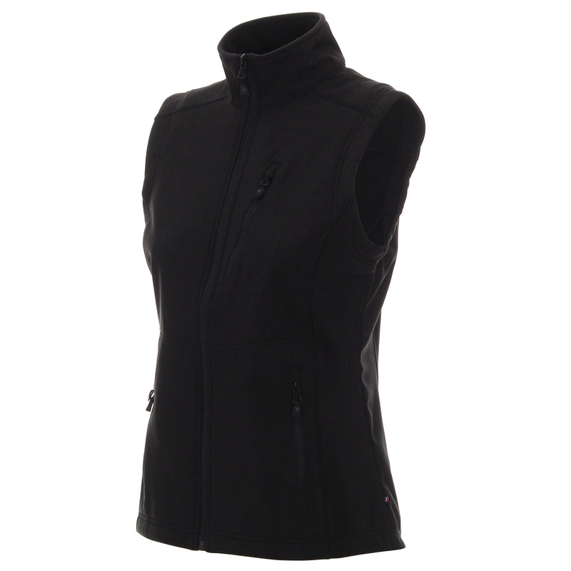 Ženski reklamni softshell prsluk Ladies Walker, crne boje, s tiskom loga | Poslovni pokloni