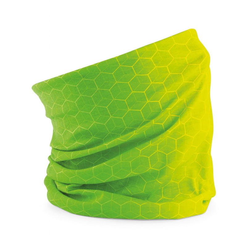 Reklamni multifunkcionalni šal buff Morf™ Geometric, zelene boje | Poslovni pokloni