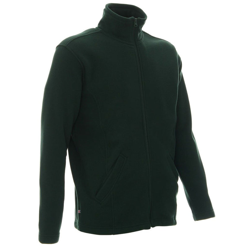 Poslovni pokloni | Promo pokloni | Promotivna muška flis majica Double, 280 g/m2, s tiskom ili končanim strojnim vezom logotipa, bottle zelene boje