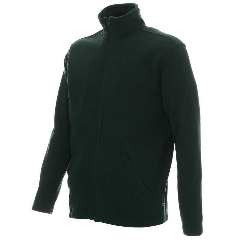 Poslovni pokloni | Promo pokloni | Promidžbena muška flis majica Double, 280 g/m2, za tisak ili končani strojni vez logotipa, bottle zelene boje