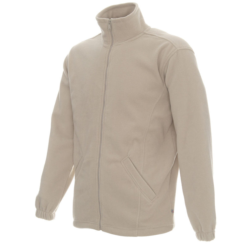 Poslovni pokloni | Promo pokloni | Promidžbena muška flis majica Double, 280 g/m2, za tisak ili končani strojni vez logotipa, bež boje