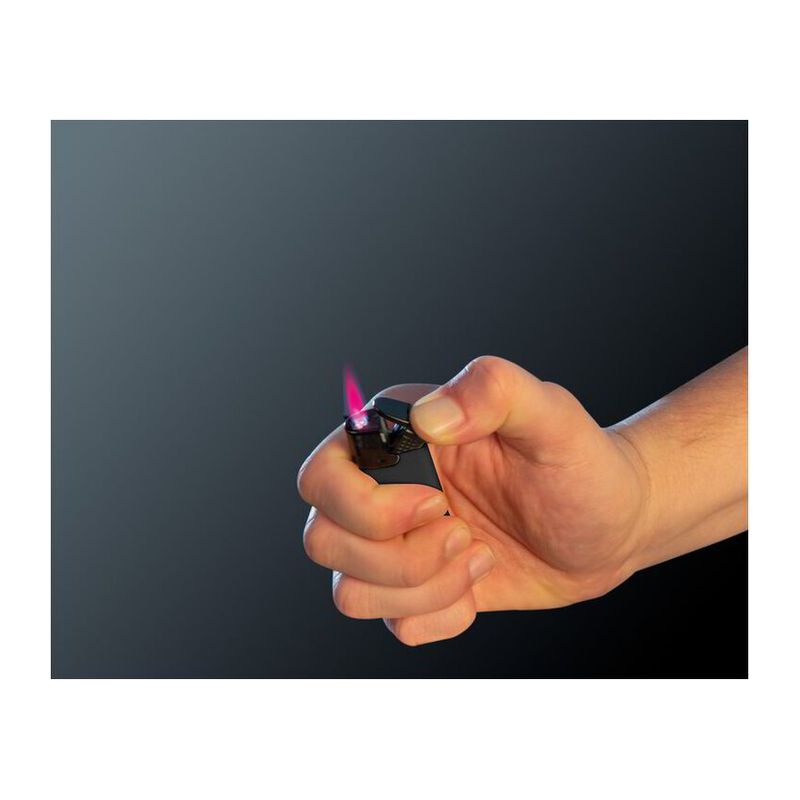 Promotivni upaljač s mlaznim plamenom, crne boje | Poslovni pokloni s tiskom loga