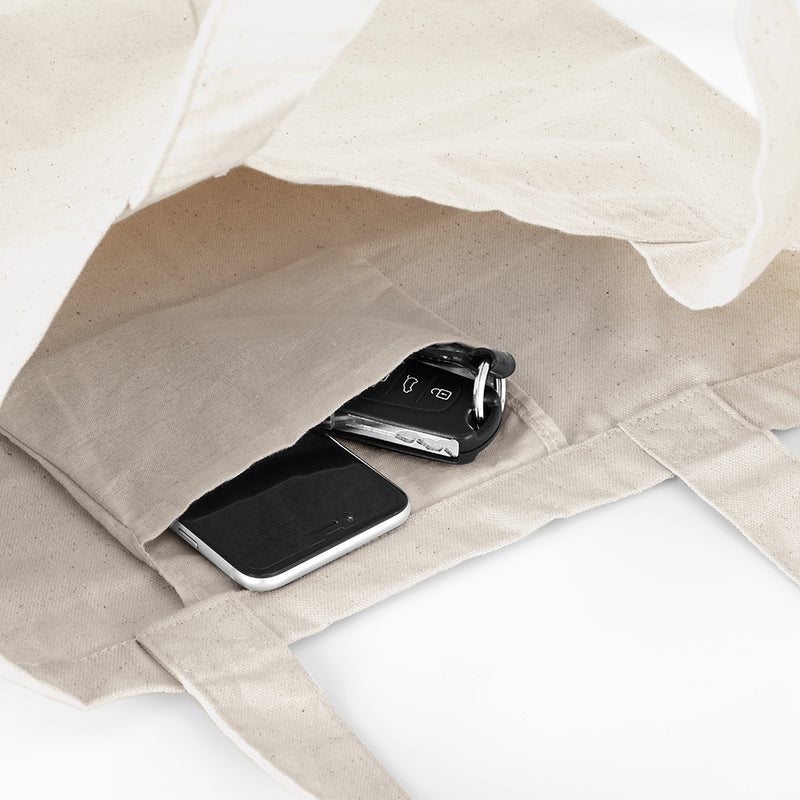 Pamučna reklamna eko torba za kupovinu s unutarnjim džepom, za tisak loga | Poslovni pokloni