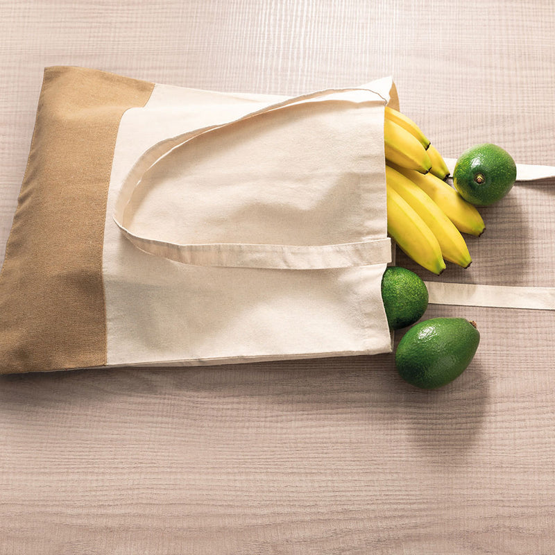 Promotivna pamučna torba (160 g/m²) sa detaljima od imitacije jute