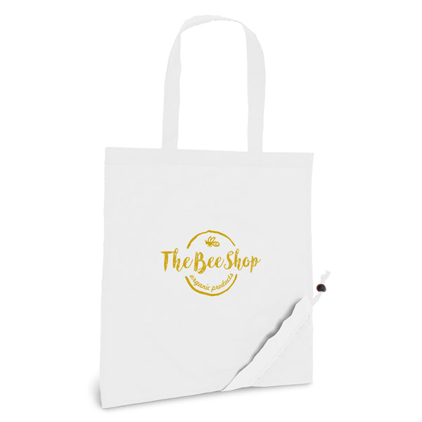 Promotivna sklopiva kupovna vrećica 190T bijele boje za tisak logotipa | Poslovni pokloni | Promo pokloni