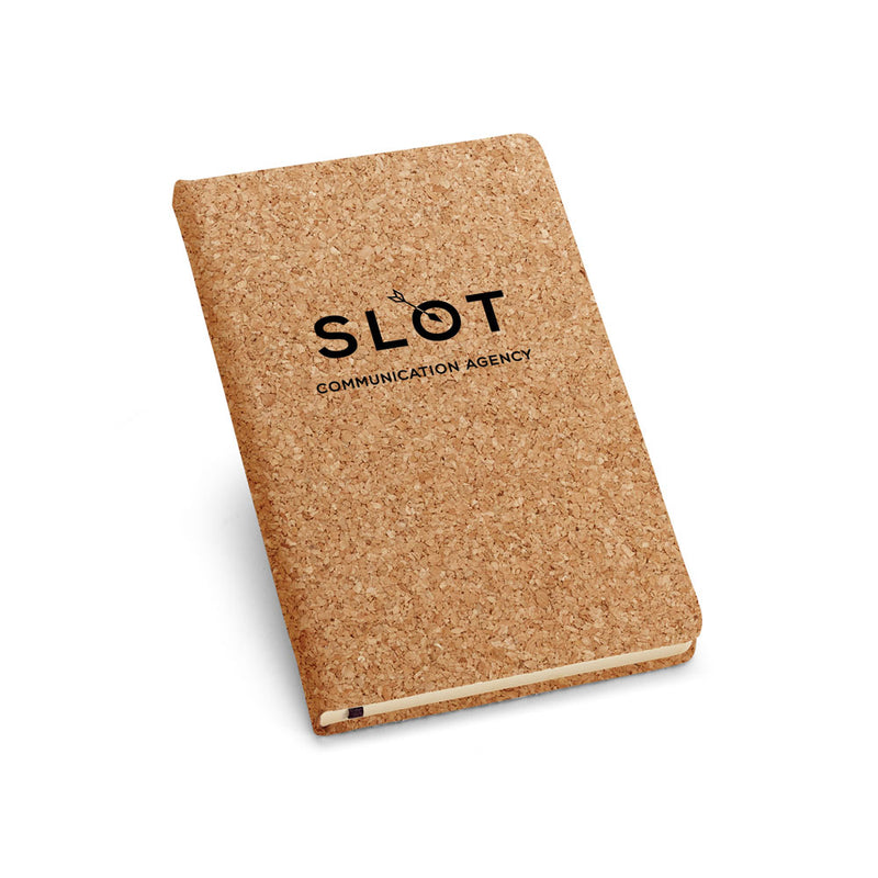 Reklamni eko notes džepnog formata s koricama od pluta, s tiskom loga | Poslovni pokloni