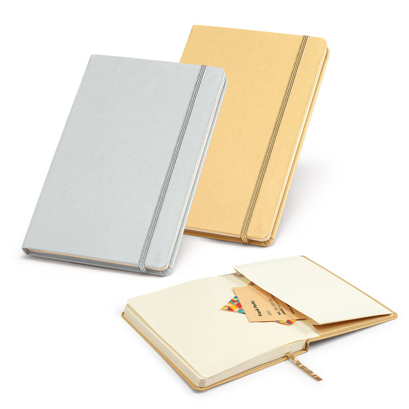 Promotivni notes A5 formata s tvrdim metalik koricama | Poslovni pokloni