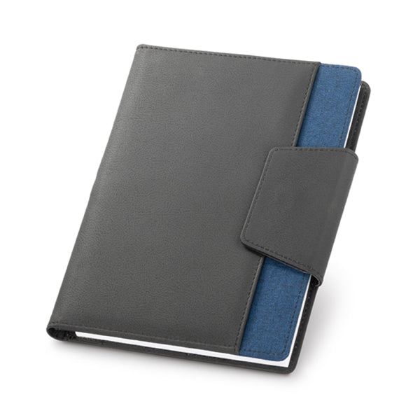 Reklamna A5 mapa s notesom i magnetnim zatvaranjem, plave boje | Poslovni pokloni