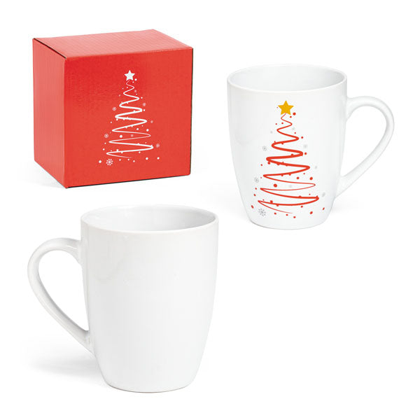 Promo keramička šalica s božićnim motivom, 390ml | Poslovni pokloni