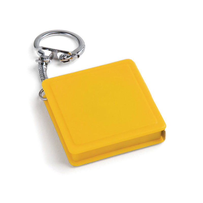 Promotivni metar sa privjeskom za ključeve, 1m, žute boje | Poslovni pokloni