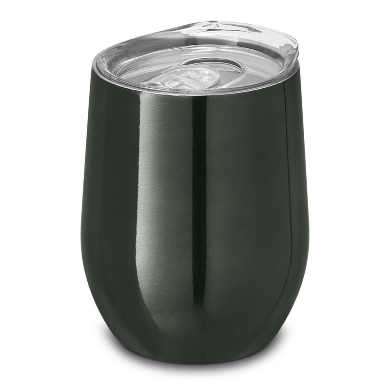 Promotivna čelična putna šalica s duplim stijenkama, 400ml, gunmetal boje, za tisak loga | Poslovni pokloni