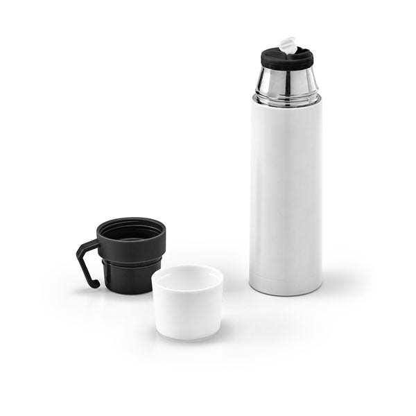 Promotivna termos boca sa šalicom, 490ml, bijele boje | Poslovni pokloni