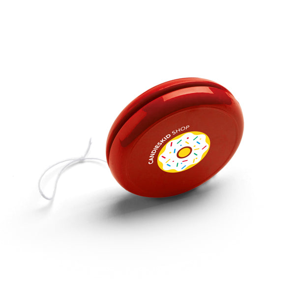 Promotivni plastični jojo, crvene boje, s tiskom loga | Poslovni pokloni