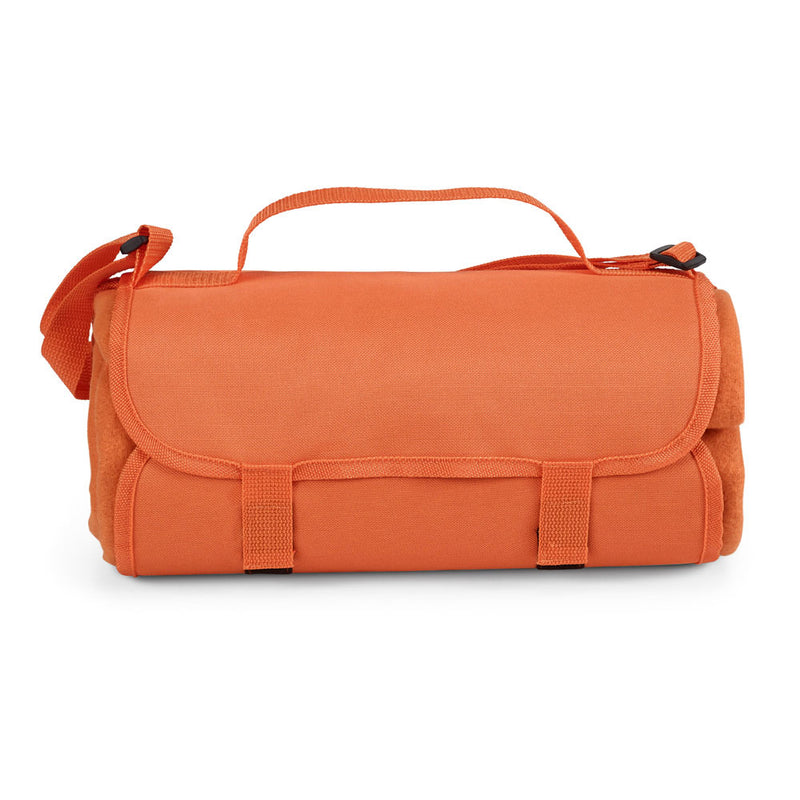 Reklamna putna flis deka s vodonepropusnim dnom, narančaste boje | Poslovni pokloni