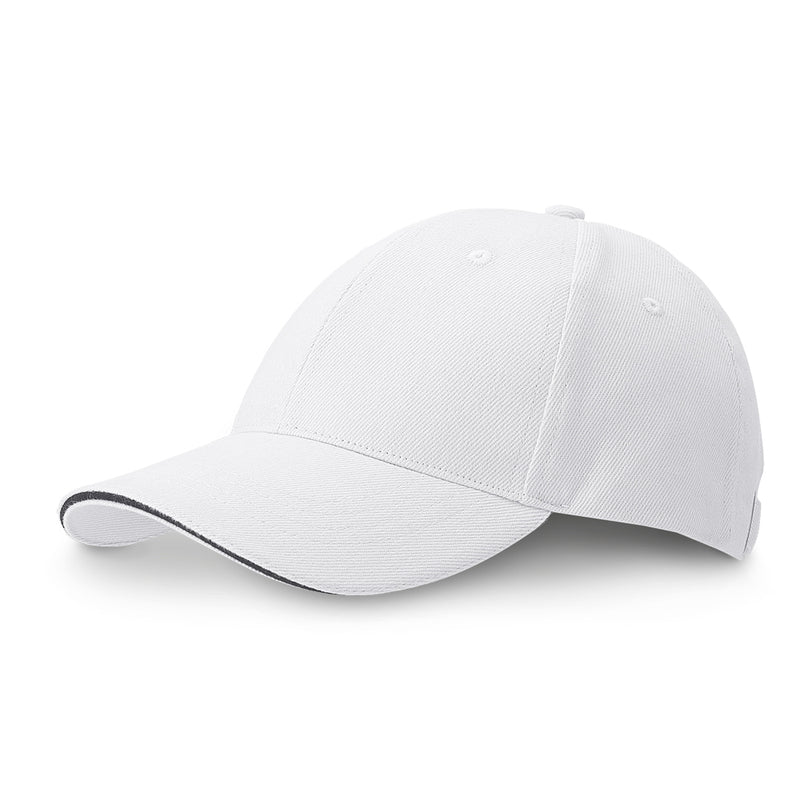 Promotivna kapa sa sendvič šiltom i 6 panela, bijele boje | Poslovni pokloni