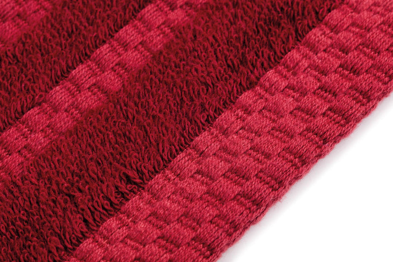 Promotivni luksuzni ručnik Bamboo 530 g/m2, boje rubina, za strojni končani vez ili štik logotipa | Poslovni pokloni