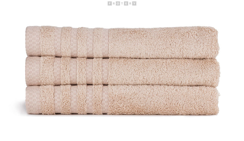 Promotivni luksuzni ručnik Bamboo 530 g/m2, bež boje | Poslovni pokloni