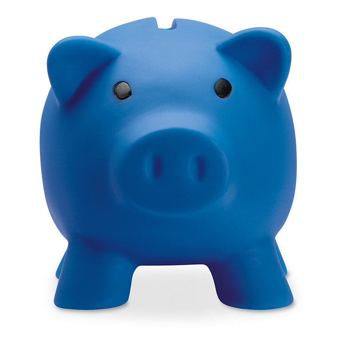 Reklamna kasica prasica Softco plave boje