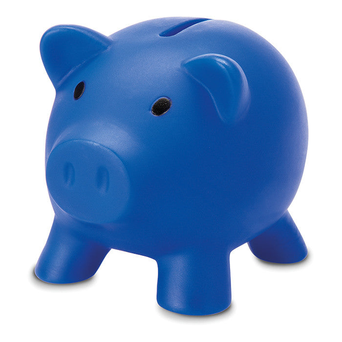 Reklamna kasica prasica Softco plave boje