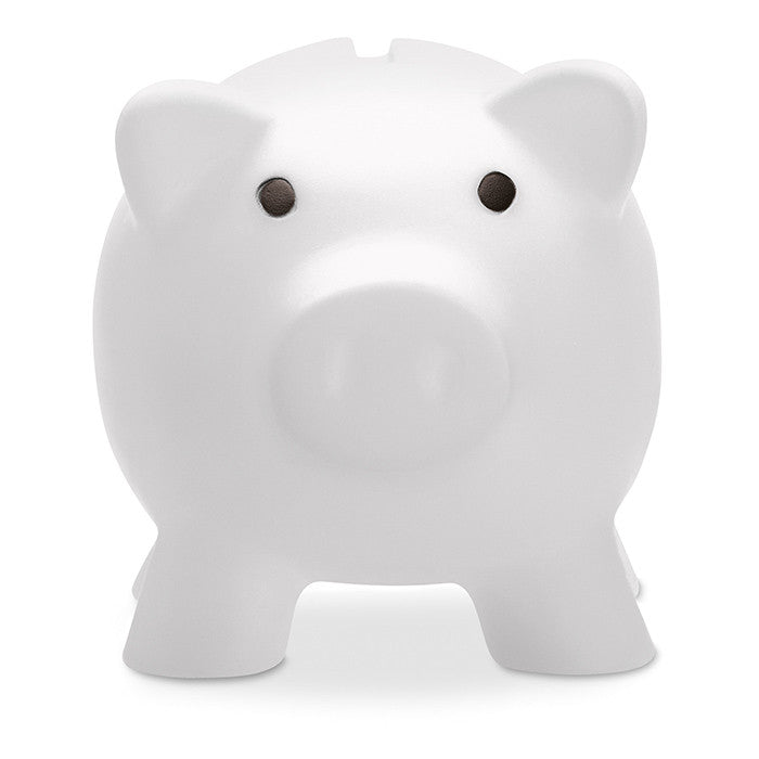 Reklamna kasica prasica Softco bijele boje