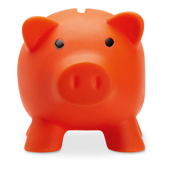 Reklamna kasica prasica Softco narančaste boje