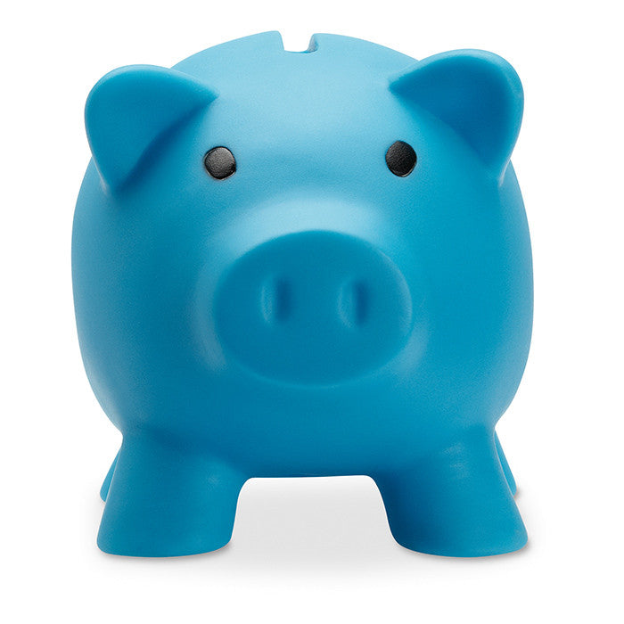 Reklamna kasica prasica Softco tirkizne boje