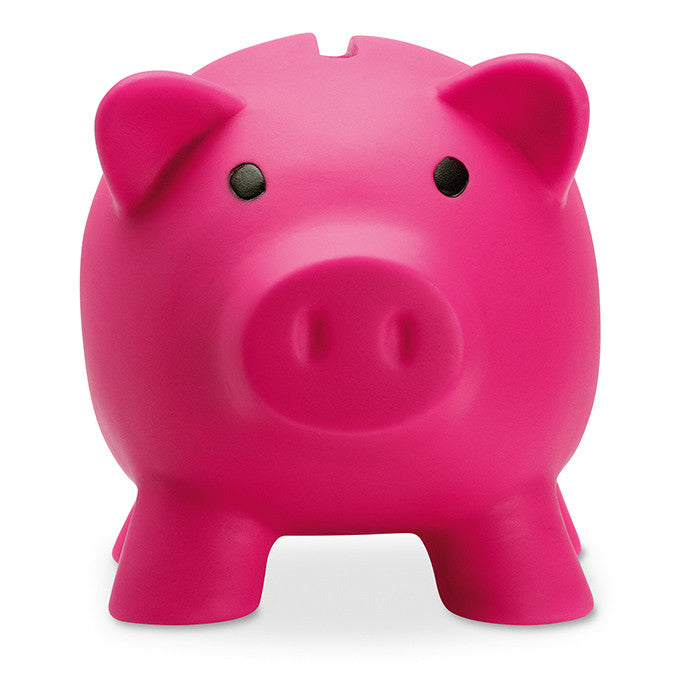 Reklamna kasica prasica Softco boje fuksije