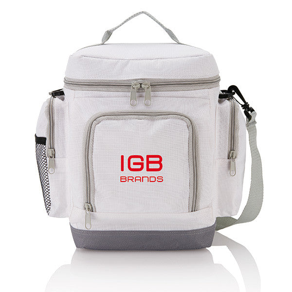 Reklamna putna rashladna torba Deluxe, bijele boje