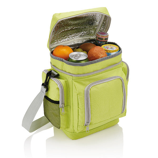 Reklamna putna rashladna torba Deluxe, zelene boje