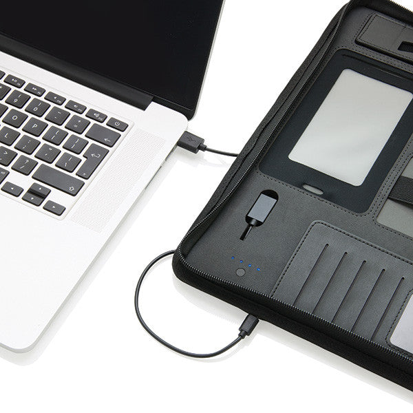 Tech reklamna poslovna mapa sa rezervnom baterijom / powerbankom