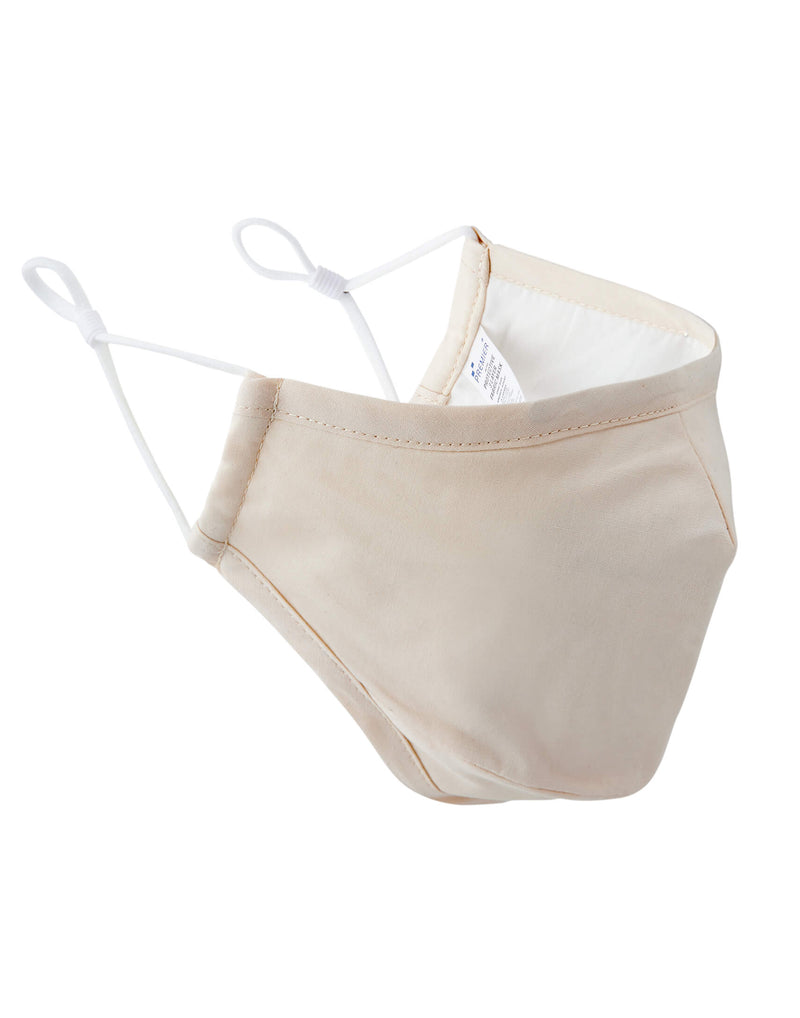 Promotivna pamučna troslojna maska za tisak loga s podesivim vezicama, bež boje