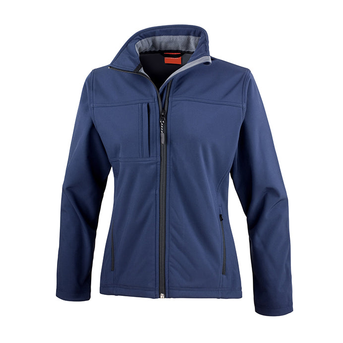 Promotivna ženska klasična softshell jakna, 320gsm, navy plave boje | Poslovni pokloni