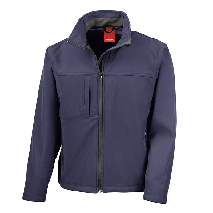 Promotivna muška klasična softshell jakna, 320gsm, navy plave boje | Poslovni pokloni