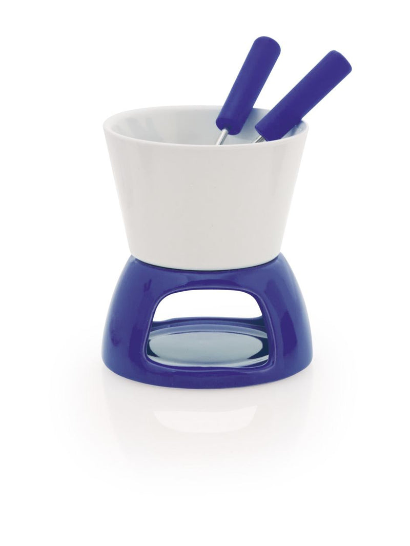Promotivni mini keramički fondue set, plave boje | Poslovni poklon