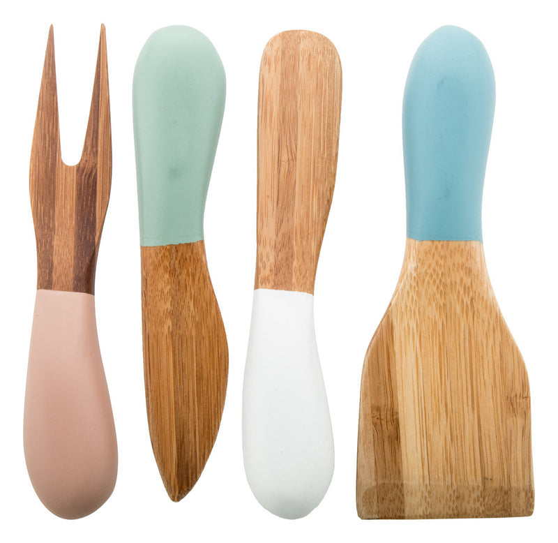 Reklamni set od 4 noža za sir od bambusa | Poslovni pokloni