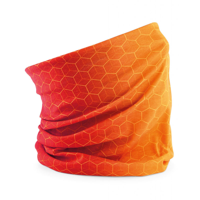 Reklamni multifunkcionalni šal buff Morf™ Geometric, narančaste boje | Poslovni pokloni
