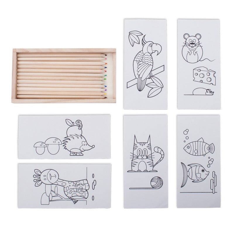 Promidžbeni set drvenih bojica s bojankom u drvenoj kutiji | Poslovni pokloni