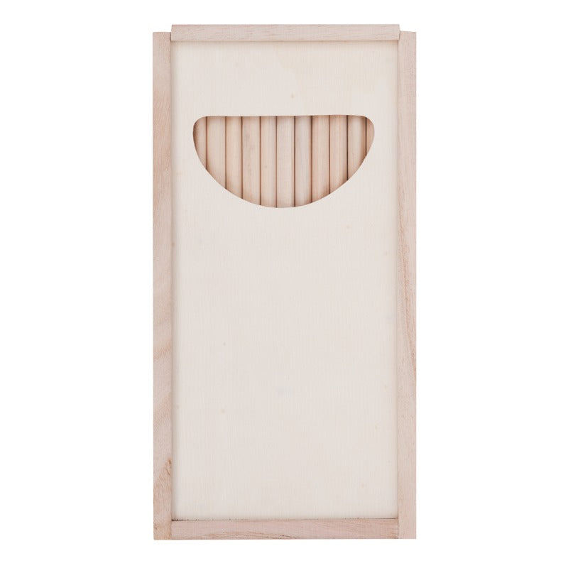 Promotivni set drvenih bojica s bojankom u drvenoj kutiji | Poslovni pokloni i promotivni materijali s tiskom loga