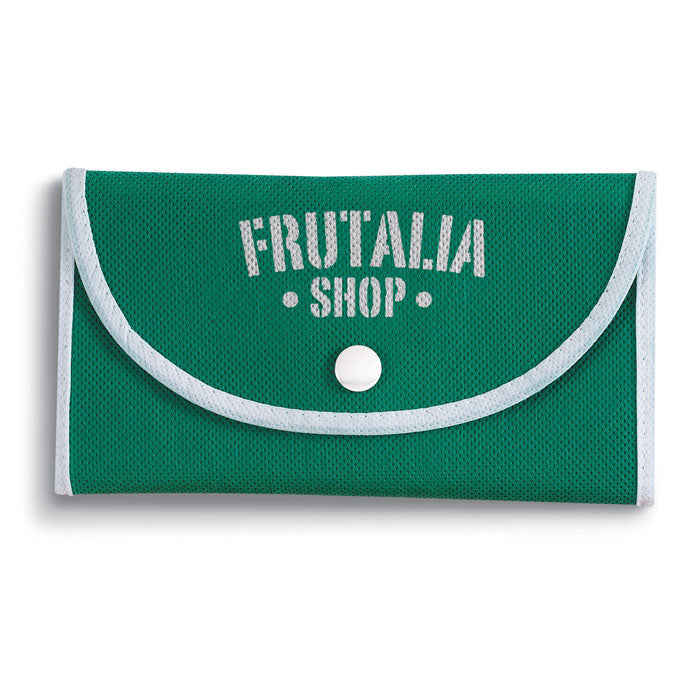 Promotivna sklopiva vrećica za kupovinu, zelene boje, s tiskom loga | Poslovni pokloni s tiskom