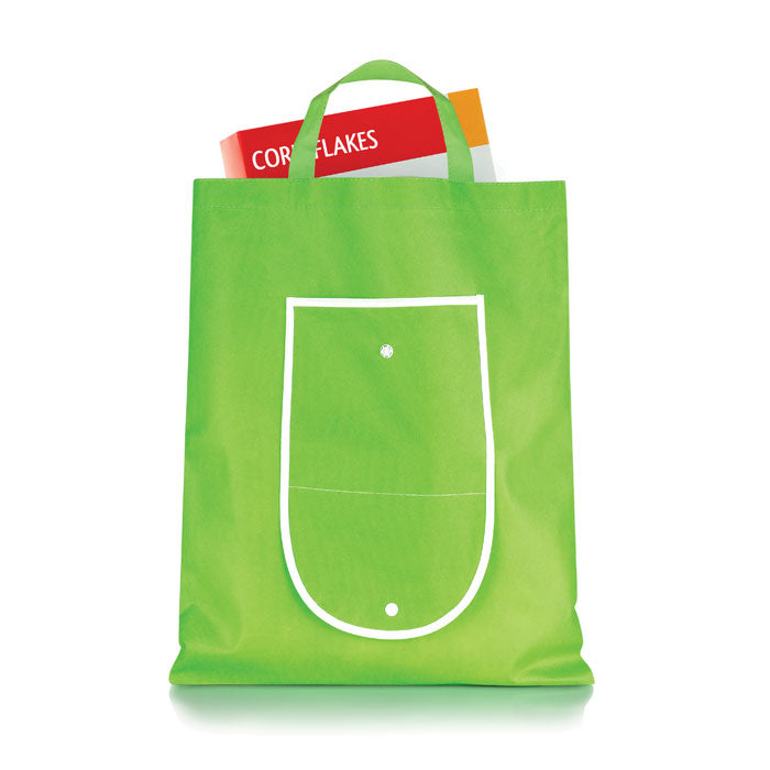 Promotivna sklopiva vrećica za kupovinu, boje zelene limete, za tisak loga | Poslovni pokloni s tiskom