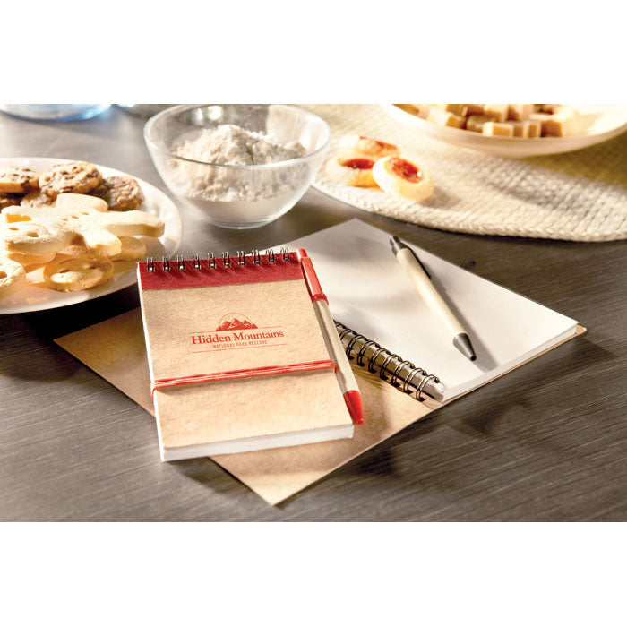 Eko A6 notes i olovka od recikliranog papira s tiskom logotipa | Poslovni pokloni | Eko pokloni