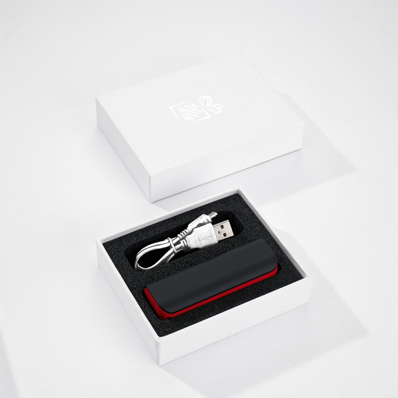 Promo prijenosna baterija / powerbank DUO, 2600mAh, crvene boje, u poklon pakiranju | Poslovni pokloni