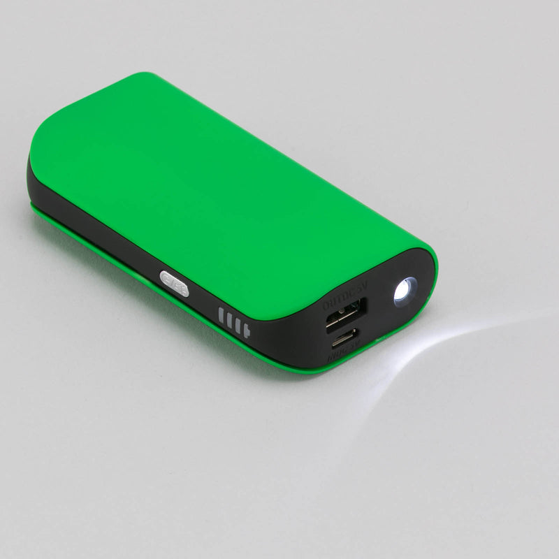 Promo prijenosna baterija / powerbank TRIO, 5200mAh, zelene boje | Poslovni pokloni