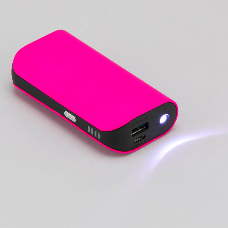 Promo prijenosna baterija / powerbank TRIO, 5200mAh, ružičaste boje | Poslovni pokloni