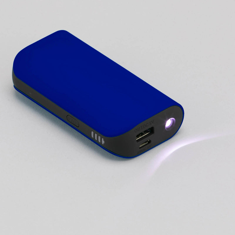 Promo prijenosna baterija / powerbank TRIO, 5200mAh, navy plave boje | Poslovni pokloni