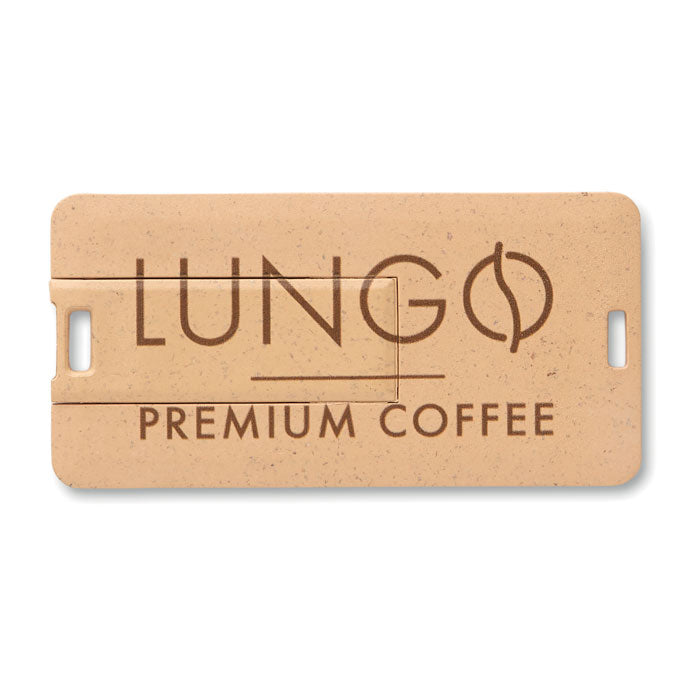 Mini eko USB stick od pšenične slame u obliku kartice | Poslovni pokloni