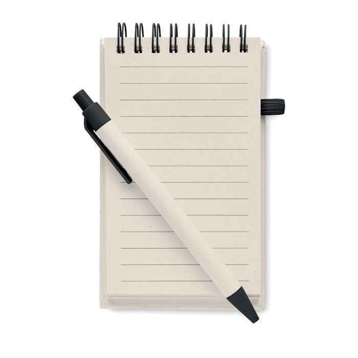 Eko notes A6 formata od recikliranog kartona s kemijskom olovkom | Promotivni pokloni