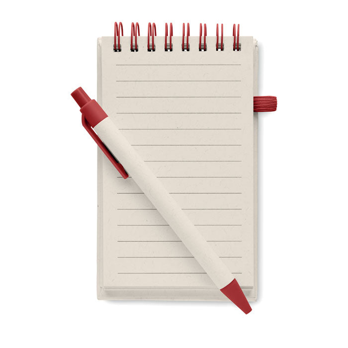 Eko notes A6 formata od recikliranog kartona s kemijskom olovkom | Promotivni pokloni