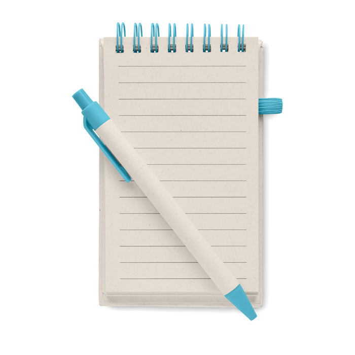 Eko notes A6 formata od recikliranog kartona s kemijskom olovkom | Promotivni pokloni